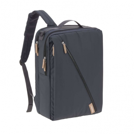 Sac à dos à langer Tidy Talent de Lässig - bleu marine - avec sangle arrière pour se fixer sur une valise