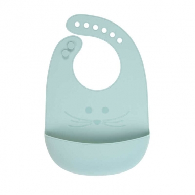 Bavoir silicone Little Chums Souris Lässig – Bleu