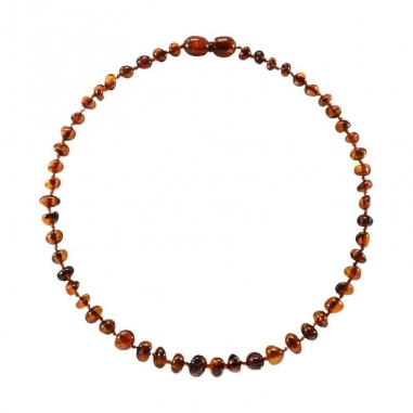 Collier bébé ambre/cognac Irreversible avec fermoir Pop Up sécurisé