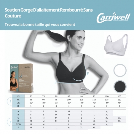 Soutiens-gorges Carrywell : guide des tailles