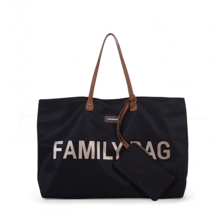 Family Bag Noir & Or de Childhome - avec de multiples poches très pratiques