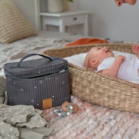 Trousse de Toilette Vanity Nomade pour Bébé Fleurs Blanc Lässig