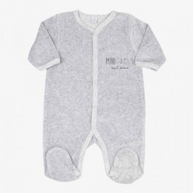 Pyjama Bébé en Velours Mini Nous Gris...