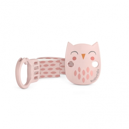 Broche Suavinex hibou- Rose