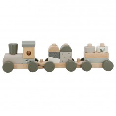 Train à blocs en bois vert...