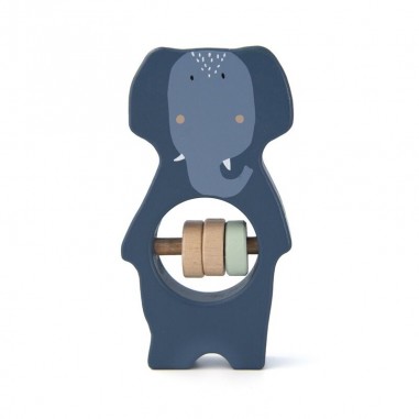 Hochet à perles en bois Mrs. Elephant...