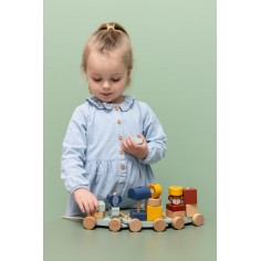 Train à blocs en bois Trixie - Animaux 2