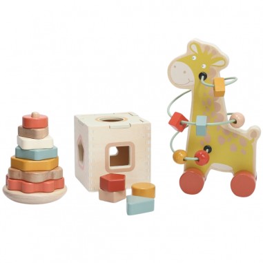 Coffret 3 jeux d'activités en bois -...