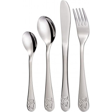 Set de 4 couverts enfant inox - Ourson