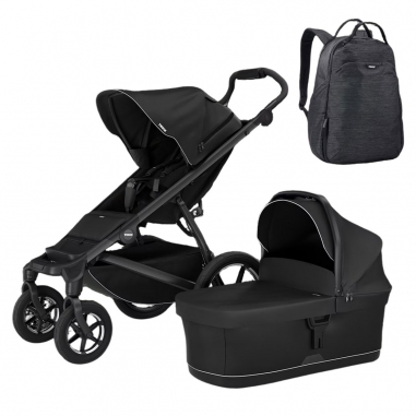 Pack 3 éléments poussette noire Urban...