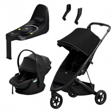 Pack 4 éléments poussette noire...