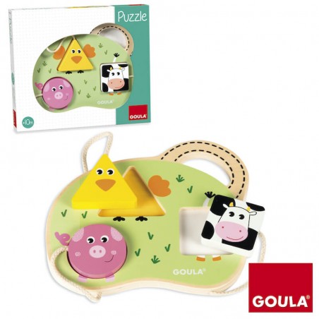 Puzzle d'Encastrement en Bois Ferme Goula