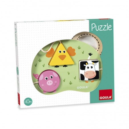 Puzzle d'Encastrement en Bois Ferme Goula