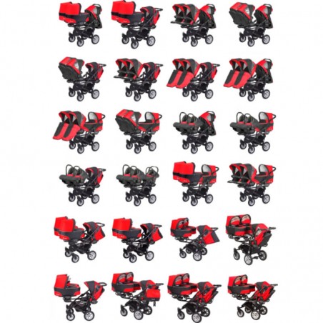 Pack Trio Poussette Triple Trippy Premium + 3 nacelles + 3 coques Trippy - 19