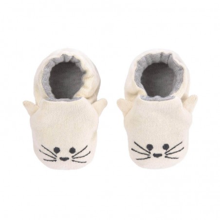 Chaussons Bébé en Coton Bio Little Chums Chat Lässig