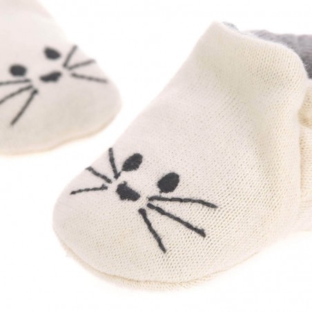 Chaussons Bébé en Coton Bio Little Chums Chat Lässig