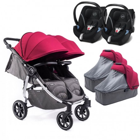 Pack Trio Easy Twin 4 Silver + 2 Nacelles Rigides Baby Monsters + 2 Coques Aton 5 Cybex Baby Monsters - 1